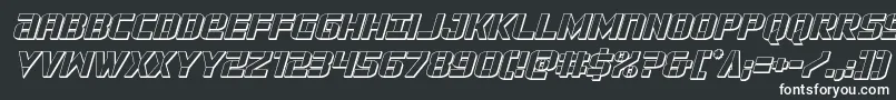 フォントforcecommander3dital – 黒い背景に白い文字