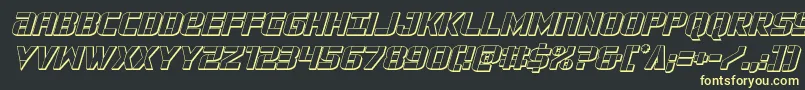 forcecommander3dital Font – Yellow Fonts on Black Background