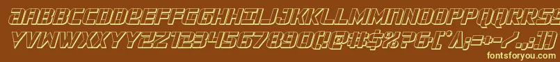 forcecommander3dital Font – Yellow Fonts on Brown Background