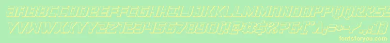 forcecommander3dital-Schriftart – Gelbe Schriften auf grünem Hintergrund