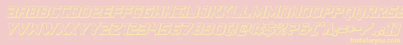 forcecommander3dital Font – Yellow Fonts on Pink Background