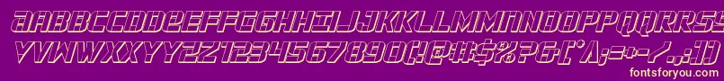 forcecommander3dital Font – Yellow Fonts on Purple Background