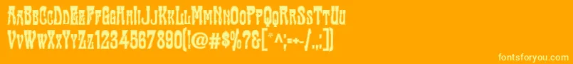 TraktirModernContour Font – Yellow Fonts on Orange Background