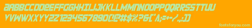 forcecommandercondital Font – Green Fonts on Orange Background