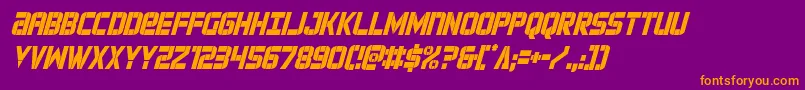 forcecommandercondital Font – Orange Fonts on Purple Background