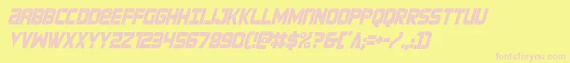 forcecommandercondital Font – Pink Fonts on Yellow Background