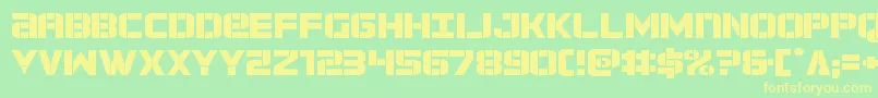 forcecommanderexpand-fontti – keltaiset fontit vihreällä taustalla
