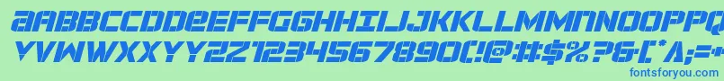 forcecommanderexpandital Font – Blue Fonts on Green Background