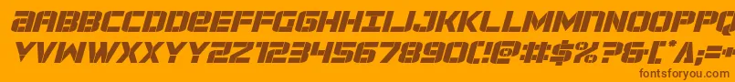 forcecommanderexpandital-Schriftart – Braune Schriften auf orangefarbenem Hintergrund