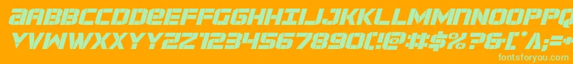 forcecommanderexpandital Font – Green Fonts on Orange Background