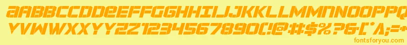 forcecommanderexpandital Font – Orange Fonts on Yellow Background