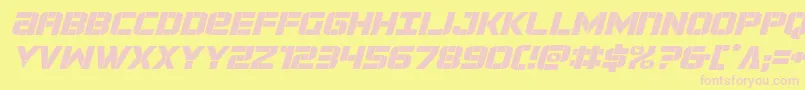 forcecommanderexpandital-fontti – vaaleanpunaiset fontit keltaisella taustalla