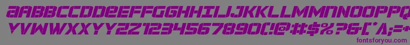 フォントforcecommanderexpandital – 紫色のフォント、灰色の背景