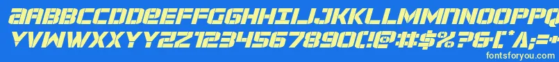 forcecommanderexpandital Font – Yellow Fonts on Blue Background