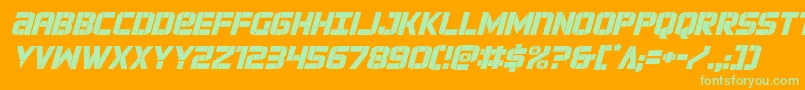 forcecommanderital Font – Green Fonts on Orange Background