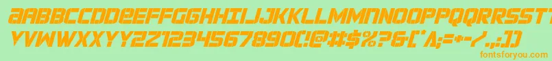 forcecommanderital Font – Orange Fonts on Green Background