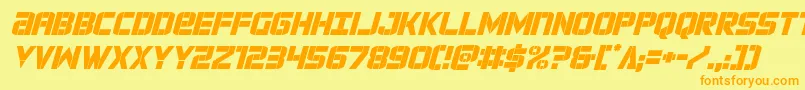 forcecommanderital Font – Orange Fonts on Yellow Background