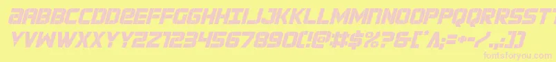 forcecommanderital Font – Pink Fonts on Yellow Background