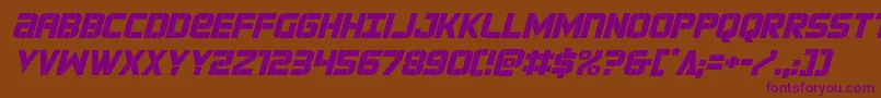 forcecommanderital Font – Purple Fonts on Brown Background