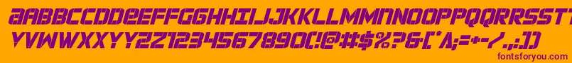forcecommanderital Font – Purple Fonts on Orange Background