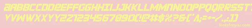 forcecommanderital-Schriftart – Gelbe Schriften auf rosa Hintergrund