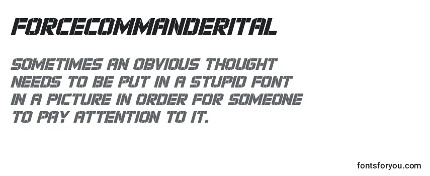Review of the Forcecommanderital Font