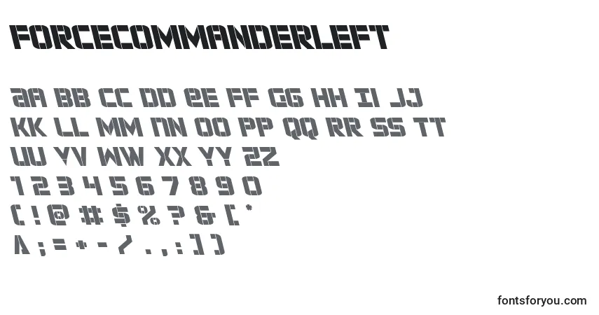 Fuente Forcecommanderleft - alfabeto, números, caracteres especiales
