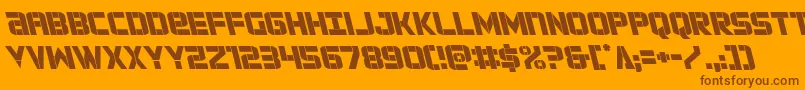 forcecommanderleft-Schriftart – Braune Schriften auf orangefarbenem Hintergrund