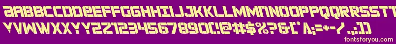 Fonte forcecommanderleft – fontes amarelas em um fundo roxo