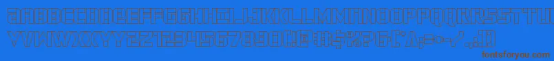 forcecommanderout-Schriftart – Braune Schriften auf blauem Hintergrund