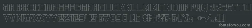 forcecommanderout Font – Gray Fonts on Black Background