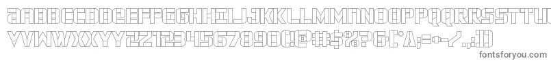 フォントforcecommanderout – 白い背景に灰色の文字