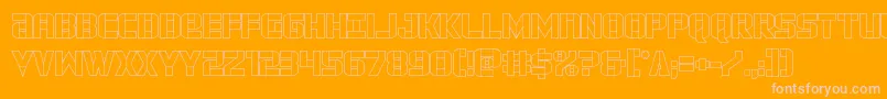 forcecommanderout-Schriftart – Rosa Schriften auf orangefarbenem Hintergrund