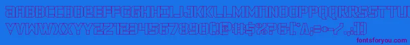 forcecommanderout Font – Purple Fonts on Blue Background