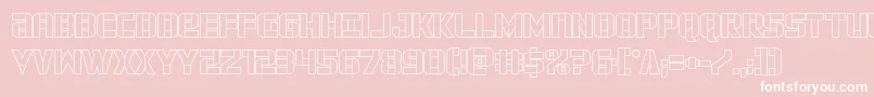 forcecommanderout-Schriftart – Weiße Schriften auf rosa Hintergrund