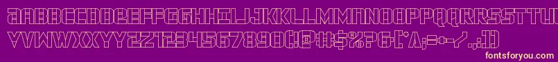 forcecommanderout Font – Yellow Fonts on Purple Background