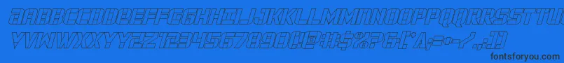 forcecommanderoutital Font – Black Fonts on Blue Background