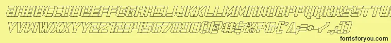 forcecommanderoutital Font – Black Fonts on Yellow Background