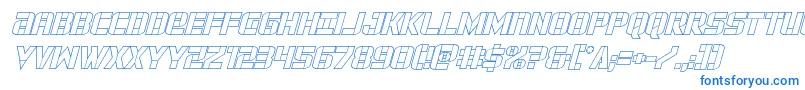 forcecommanderoutital Font – Blue Fonts on White Background