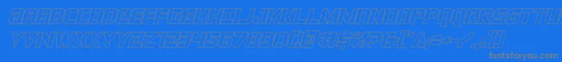 forcecommanderoutital Font – Gray Fonts on Blue Background