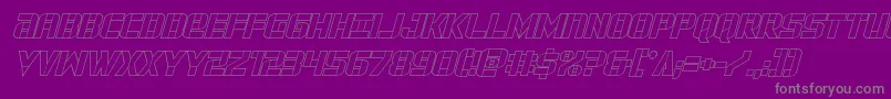 forcecommanderoutital Font – Gray Fonts on Purple Background