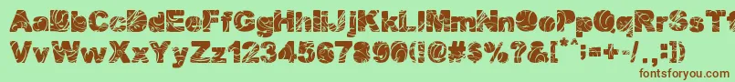 Forced Flowers Font – Brown Fonts on Green Background