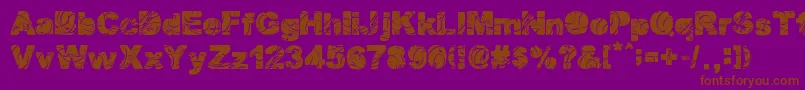 Forced Flowers Font – Brown Fonts on Purple Background