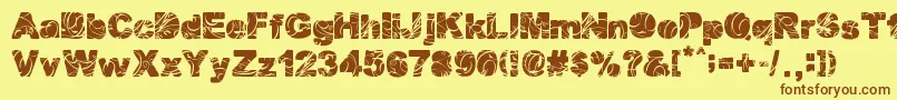 Forced Flowers Font – Brown Fonts on Yellow Background