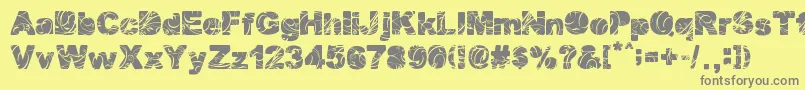 Forced Flowers Font – Gray Fonts on Yellow Background