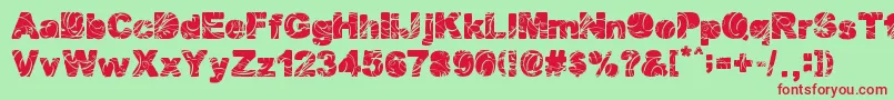 Forced Flowers Font – Red Fonts on Green Background