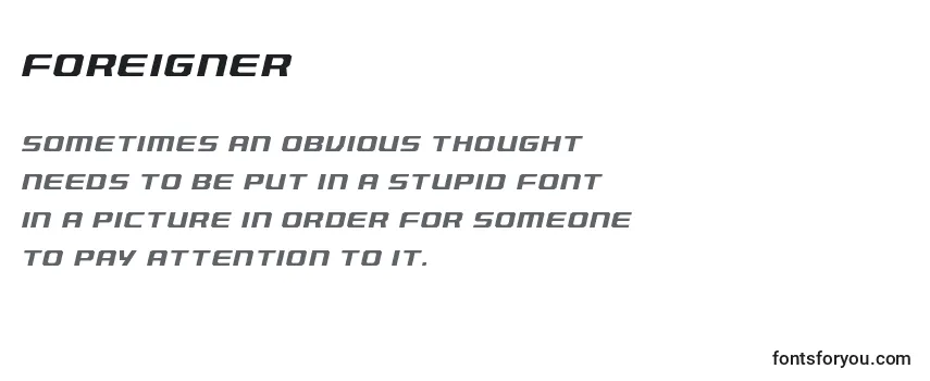 Review of the Foreigner Font