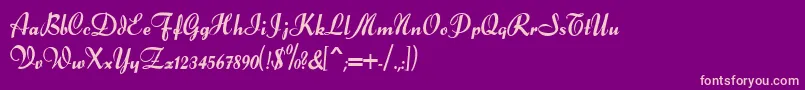 Forelle Font – Pink Fonts on Purple Background