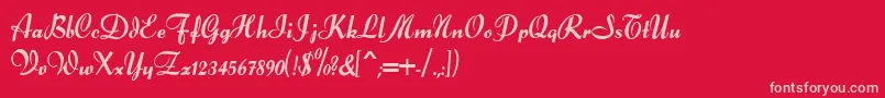 Forelle Font – Pink Fonts on Red Background