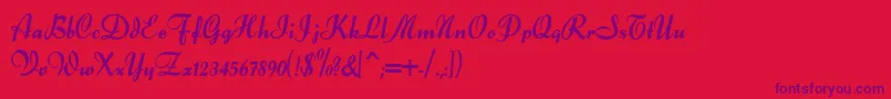 Forelle Font – Purple Fonts on Red Background